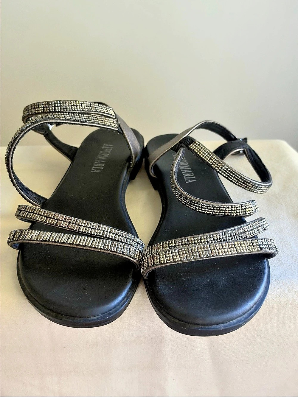 Embellished Black Sandals